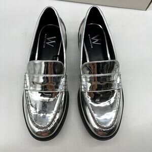 Worthington Ellen Womens Round Closed Toe Loafers Silver Size 6M